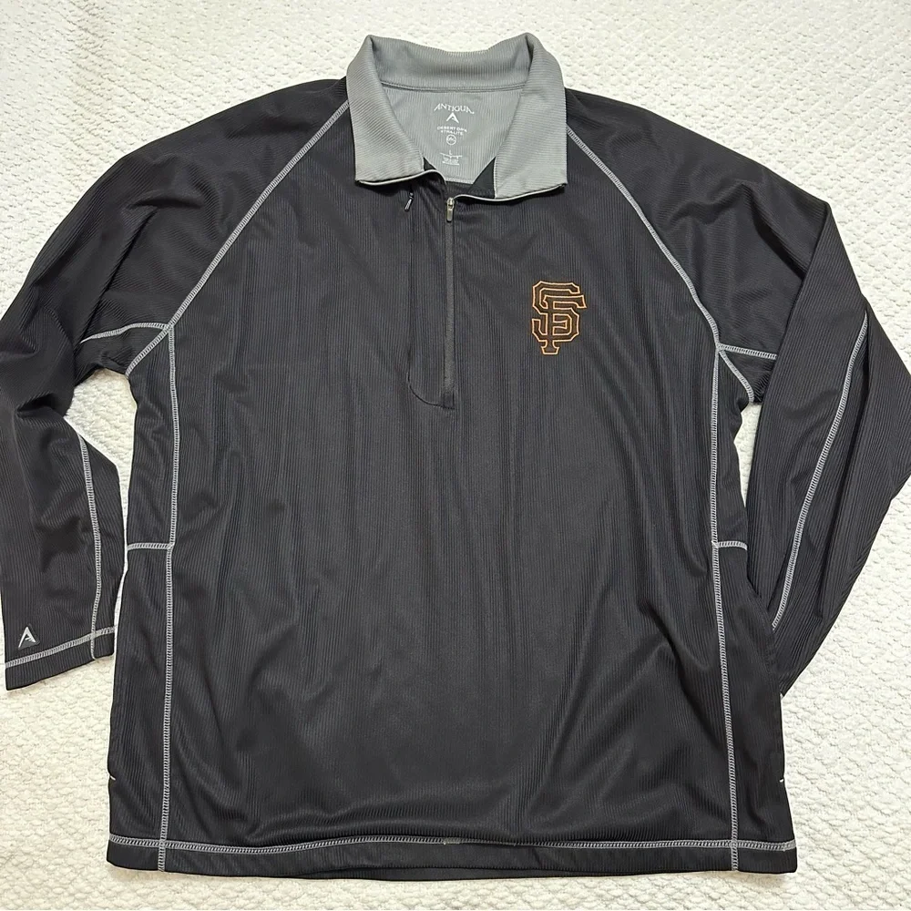 San Francisco Giants Antigua Black Quarter-Zip Pullover Men’s Size Large